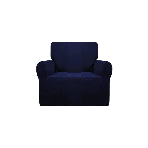 The Chair Cover Company PREMIUM Elastic STRETCH SOFA COVERS Slipcover Protector Settee 1/2/3/4 Seater (Navy Blue, 1 Seater Sofa)