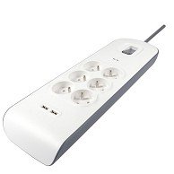 Toma multiIPLE – Multiprise paro – Bloque multiparafuras, alargador eléctrico, Ralongas eléctricas multIPrise, bloque parafoldador 6 tomas 2P + T 16 A con 2 tomas USB 2,4 A. Cable 2 m