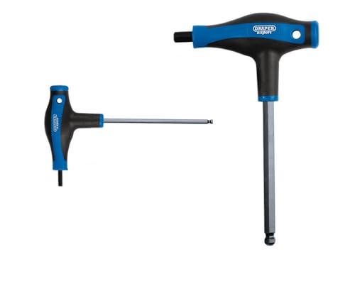 Draper 33873 Expert T Handle Hexagon and Ball End Key Set with Soft Grip, 8 Pieces , Blue