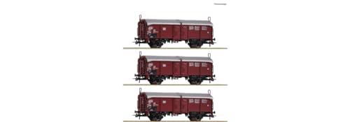 Preisvergleich Produktbild Roco 77050 H0 3er-Set Schiebedachwagen der DB