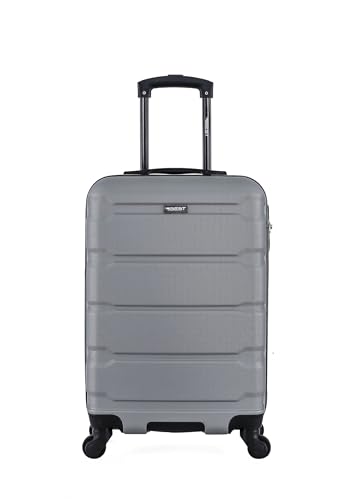 Mala de Viagem de Bordo 20 Polegadas com Cadeado de Segurança 4 Rodas 360° Carrinho Retrátil e Interior Forrado (Cinza)