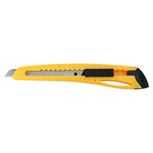 D.RECT Cuchillo Cutter 9 mm - Cuchillo para Cartón con Mecanismo de Bloqueo - Cuchillo Profesional para Trabajos Manuales, Multicolor