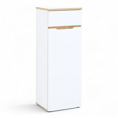 Memphis Armoire de Bureau Moderne Blanc Aspect chêne Artisan 45 x 122 x 38 cm (l x H x P)