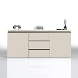 WHOUS Buffet Magic pour Salon avec 2 Portes et 3 Tiroirs, bahut pour Cuisine et Salle à Manger, Dimensions 180 x 40 x 80, Couleur Cachemire