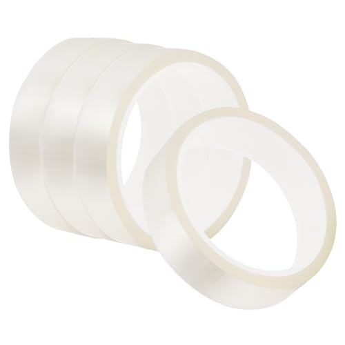 Image of 4 Rolls Heat Tape for Sublimation, Heat Resistant Tape for Heat Transfer Sublimation Press, 20mm x 33m(108ft) No Residue Heat Transfer Tape (Clear)