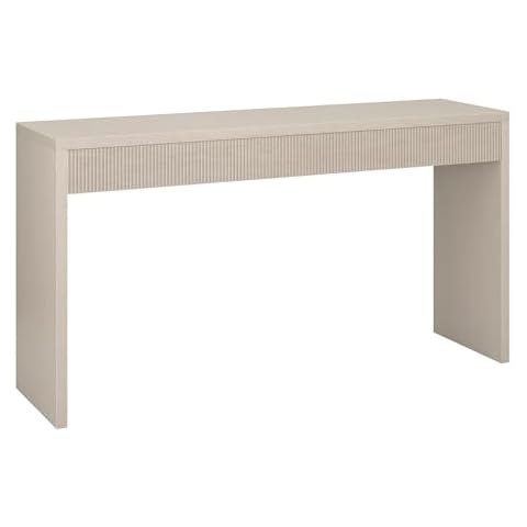Henn&Hart 55" Wide Rectangular Console Table in Beech White, for Home, Living Room, Bedroom, Entertainment Room, Office Cover