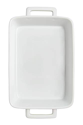 HIC Oblong Rectangular Baking Dish Roasting Lasagna Pan, Fine White Porcelain, 13-Inches x 9-Inches x 2.5-Inches - Thumbnail 2