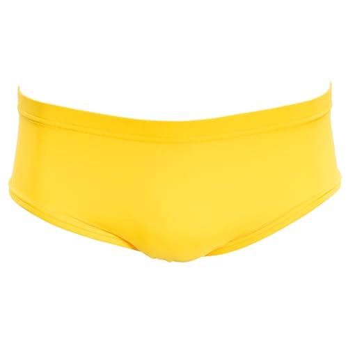 Wrestling Briefs Trunks Mens Singlet Underwear Spandex Halloween Costume Cosplay (YELLOW)
