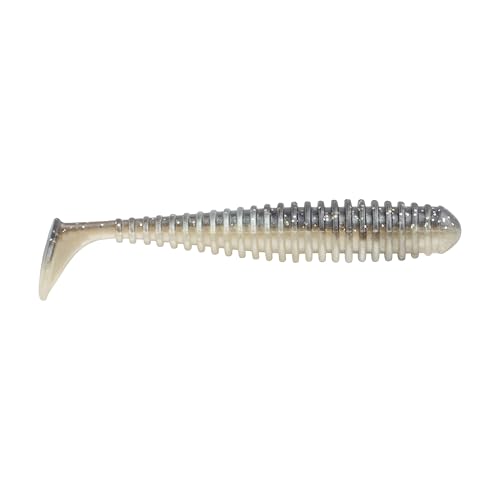 Berkley PowerBait Saltwater Power Swimmer Fishing Bait, Black Shad, 3.3in, Irresistible Scent and Flavor, Large Thumping Paddletail Action, Ideal for Bass, Musky, Panfish and More