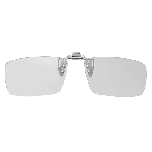 MECCANIXITY 2 Pcs Polarized Clip-on 3D Glasses, Passive Square 3D Viewing Glasses Frames for Image Maximum Movies Theater Games TV Photo Projector (Metal Clip)