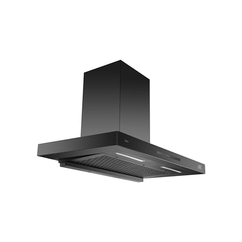 Image of KAFF ASHPRO 90 DC 90cm Kitchen Chimney | 1400 m /hr Suction | BLDC Motor | Filterless Auto Clean | Gesture & Touch Control | Wall Mounted | Black |12 Years Motor Warranty