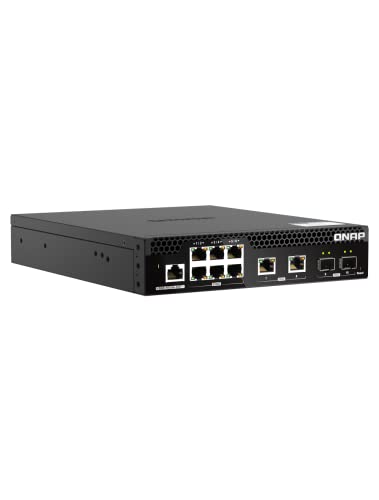Image of QNAP QSW-M2106R-2S2T-US 10-Port 10GbE Half-Width Rackmount Switch | Layer 2 Managed, 2 x 10GbE SFP+, 2 x 10NBASE-T RJ45, 6 x 2.5GbE RJ45 Ports