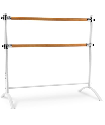 ElevFit Ballet Bar for Home Workout - Portable Ballet Barre for Home Adult Double Free Standing Ballet Barre Portable Barre Bar for Home Workout Ballet Bar Kids Dance Barre for Home 100% Real Wood