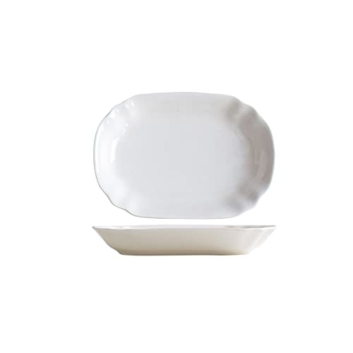 MELY Platos ovalados, fuentes y bandejas de porcelana for servir, platos rectangulares estriados for servir for fiestas, bodas, pescado, postre, fruta