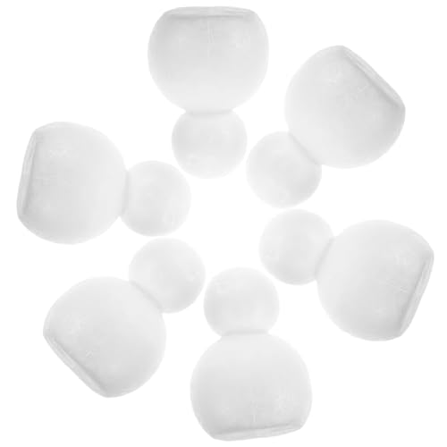 SUPVOX 6個保麗龍製未塗装雪だるま模型 クリスマスクラフト用 軽量フォーム素材 手作り飾り 雪だるま形状 ホームパーティーデコレーション