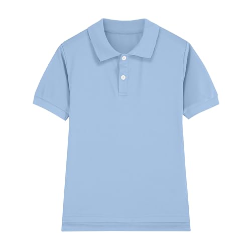 Image of Boy Polo Shirt Pique School Uniform Shirt for Kid Golf Top Youth Boy 5-14Y