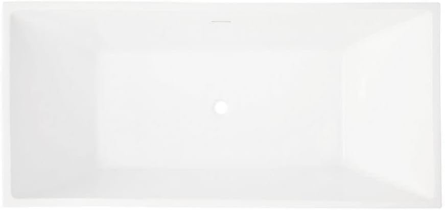 67" White Acrylic Freestanding Soaking Tub with Center Drain