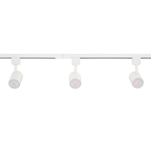 East Grove Home Amped Collection 3-Light 48in Field Cuttable LED Track Lighting Kit with 3 LED 3000K Warm White Track Heads, 4ft Track, End Caps, Floating Feed in White Finish by East Grove Home - Used condition - US$76.46
