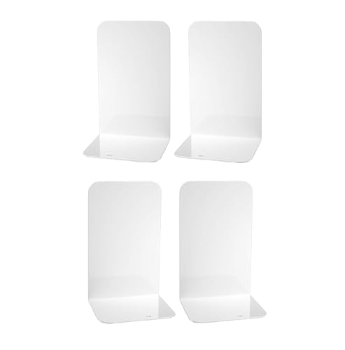 Deefongo 4 Stück Buchstütze, 20.5x13.5x9.3cm, Buchstützen aus Metall, Weiß Buchstütze für Büro Schule Zuhause Bibliothek Deefongo 4 Stück Buchstütze, 20.5x13.5x9.3cm, Buchstützen aus Metall, Weiß Buchstütze für Büro Schule Zuhause Bibliothek