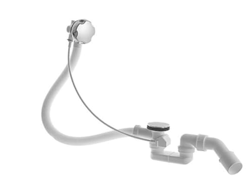  Set di scarico e troppopieno Duravit, per vasche da bagno, maniglia girevole, cromo, 791287000001000