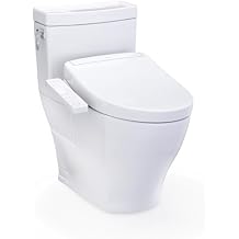 TOTO WASHLET+ Aimes One-Piece Elongated 1.28 GPF Toilet and WASHLET S2 Bidet Seat, Cotton White - MW6263346CEFG#01