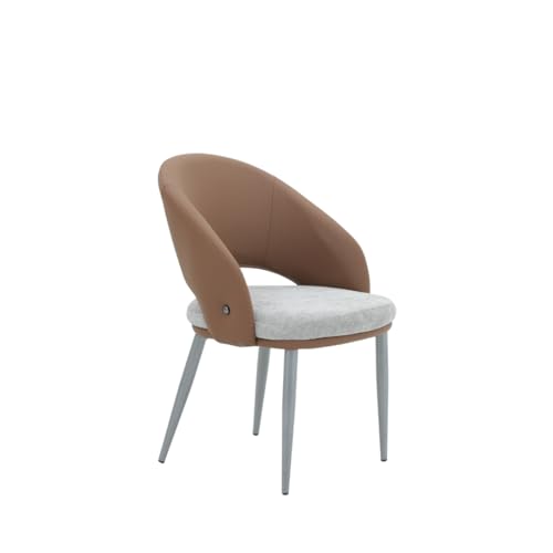 Image of Royaloak Verona Italian Dining Chair| Premium Dual Material Dining Table Chair | Leatherette Backrest with Fabric Seat | Ergonomic Curved Support | Stylish Black Nickel Accent |Sleek Durable Legs