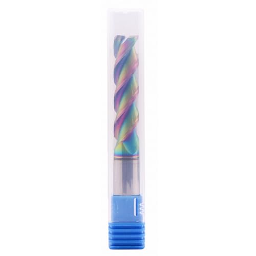 Image of 1 /2 inch 3 Flute 45 Solid Carbide Long End Mill for Aluminum, DLC Coated | 45 Helix, 1 /2 inch Cutting Dia, 1 /2 inch Shank Dia, 2 inch LOC, 4 inch OAL, for Milling Aluminum and Copper, Square End