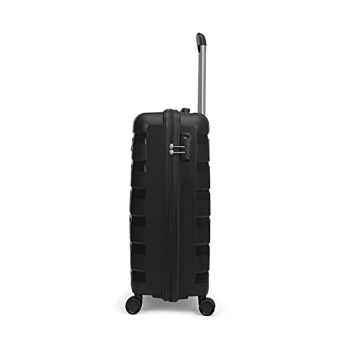 Image of Aristocrat Polypropylene (Pp) Porto 55 CM Black Polypropylene Harsided Hard Cabin Luggage 8W Strolley 8 Spinner Wheels Trolley Bag, Small