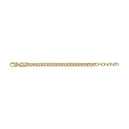 Image of Fossil Men's Plated Stainless Steel Engravable Personalized Gift ID, Chain or Cuff Bracelet for Men