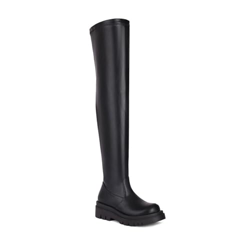 Bottes au dessus du genou élastiques tendance automne hiver à semelle plateforme