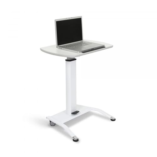 Escritorio neumático con elevación suave FSE Luxor móvil y ergonómico blanco 3