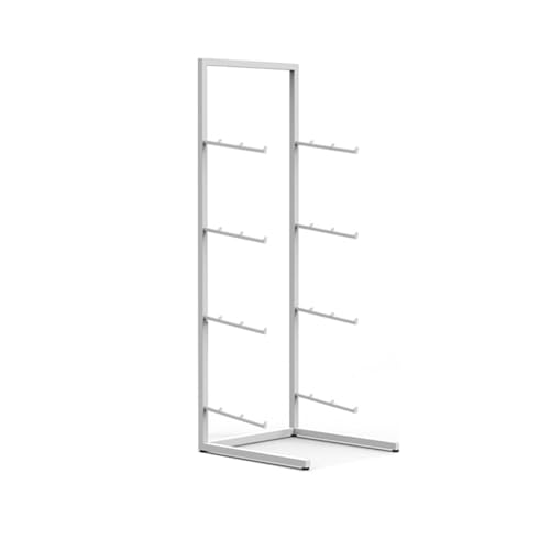 FLDYGMLU 3/4/5-Tier Skateboard Rack,Skateboard Rack With Foot Pads,Snowboard Storage Racks,Easy to Install(White,4-Tier)