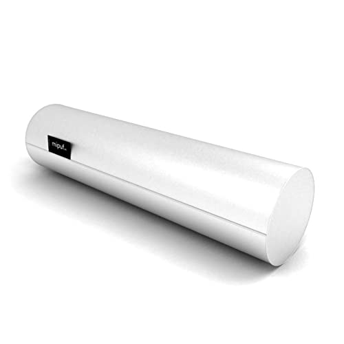Mipuf.es – Puff Cojín Rulo. Puf Cilíndrico con Relleno de gomaespuma. Acolchado en Polipiel Alta Resistencia. Doble Cremallera decoración. 80 x 20 – Color: Blanco