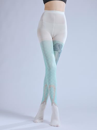 Image of Sahabowi Women's Sheer Tights, Digital Print Designs Stockings