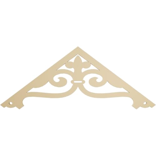 60"W x 22 1/2"H x 1 1/2"P (9/12) Pitch Finley Signature Urethane Gable Pediment, Primed Tan