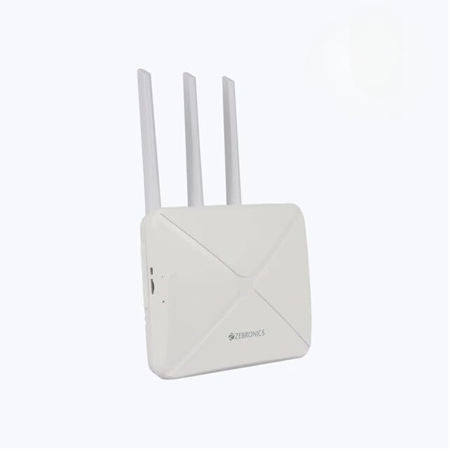 Zebronics WR3004G Wi-Fi 6 Router with 4G/5G Sim Card Compatible, High-Speed Antenna, LAN/WAN Port Auto Switching, WPA2-PSK Security