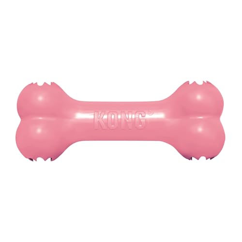 KONG Puppy Goodie Bone - Stuffable Natural Rubber Chew Toy for Small Dogs & Teething Puppies - Pink