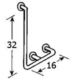 Brey-Krause L-Shaped Grab Bar - Left Hand #TOP1