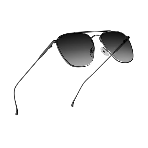 grinderPUNCH Small Square Polarized Sunglasses for Women UV400 Protection Metal Lightweight Trendy Retro 70s 90s (Black Gradiant)4