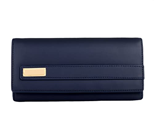 Image of ALSU Women's Hand Wallet Purse Clutch | Phone Pocket | Coin Compartment | Credit Card Slots| Zipper Pocket| Office use| Casual use| Faux Leather (Blue)