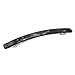 French Amie Long and Thin Handmade Celluloid Pearl Black Hair Clip Barrette - 4 Inches (Black Nycra)