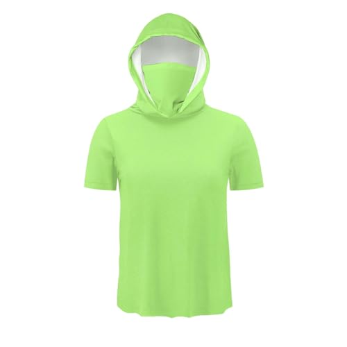 Men's Hooded Sun Shirts Short Sleeve Pullover UPF 50+ Sun Protection Hoodies SPF T Shirts UV Rash Guard Workout Tops4