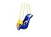 Gorilla Playsets 04-0032-B High Back Plastic Infant Swing with Yellow T bar & Rope, Blue with Yellow