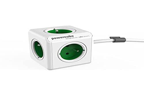 Allocacoc PowerCube Extended Type E Intérieur 5sortie(s) CA 1.5m Vert multiprise - Multiprises (Intérieur, 1,5 m, 5 Sortie(s) CA, Type E (FR), Vert, CE, KEMA...