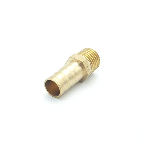 10mm OD Hose Barb x M12x1.5 Metric Male Thread Brass Barbed Pipe Fitting Coupler Connector Adapter Splicer for Fuel Gas Water