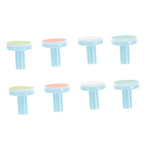WRITWAA 8Pcs Replacement Nail Trimmer Grinding Heads for Electric Nail File Ergonomic and Design Pads with Blue Base Easy to Install and Replace Random Color