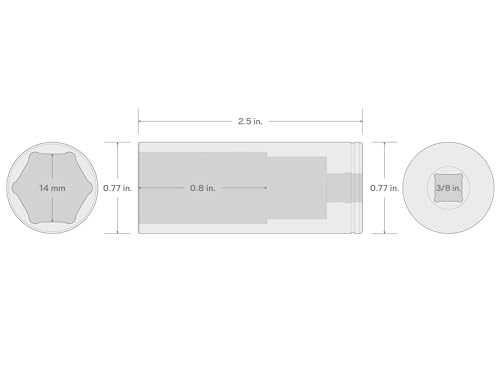 Image of TEKTON 3 /8 Inch Drive x 14 mm Deep 6-Point Socket | SHD13114