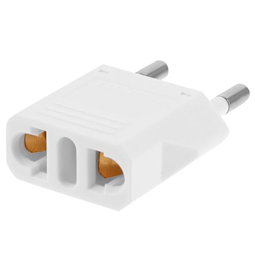 TIKODIDA Adaptador de Corriente Europeo Enchufe Americano para Viajes y Uso Profesional en Europa, Material de Cobre y Voltaje Compatible Ca 220 V