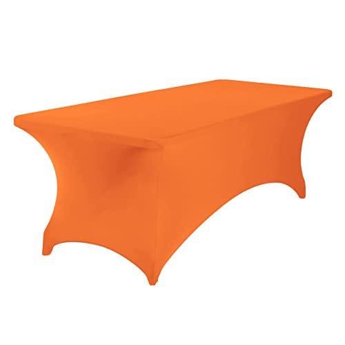 eccwai 2Pack Spandex Waterproof Table Covers 8ft，Spandex 8ft Waterproof Table Cover for Party,Wedding, Banquet, and Events(Orange) by eccwai - Image 5