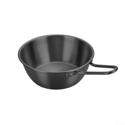 Mini sartén multifuncional de 600 ml con cuenco de acero inoxidable para verter aceite, calentar salsa y tareas de cocina, compacta pequeña (5)